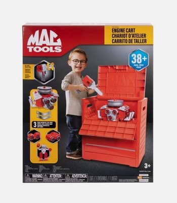  NEW  Mac Tools Engine Utility Cart Play Set, 38+ Pieces Impact Drill 1785027