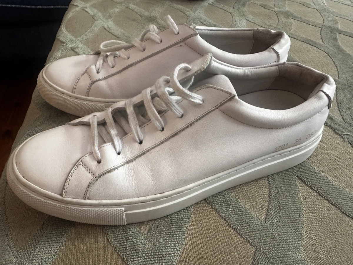 Woman by Common Projects White Leather Low Top Sneakers EU 38