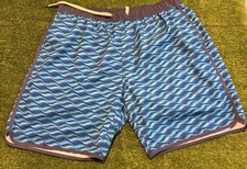 Fair Harbor swim trunks mens XL blue black the anchor quick dry 8" inseam lined