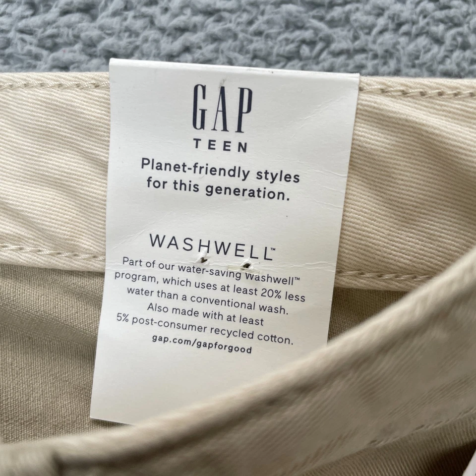 Pantalones Gap Niñas 20 Beige Adolescente Caqui Chino Carpintero Elastizados Rectos Ropa de Trabajo Foto 3 de 4