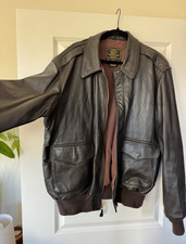 Cockpit USA A-2 Leather Flight Jacket Size 48 Large Made in USA Genuine Leather