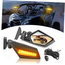 UTV Side Racing Mirrors with LED Turn Signal Lights  wiring harness