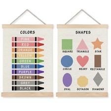 Shapes Colors Posters for Classroom Wall, Shapes Colors Learning Poster Hange...