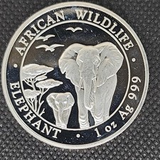 2015 1 oz 999 silver Somalia Elephant BU 