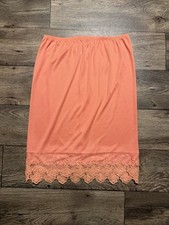 Final Touch Coral Pink Lace Skirt Extender Slip size Medium Made in USA