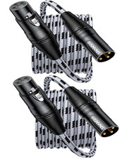 XLR Cables 10 Ft - 2Pack Microphone Cable XLR Male to Female Balanced Microphone