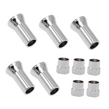 TR414AC TPMS Tire Valve Stem Cap Sleeve Cover Chrome Set of 5 for 1" Rubber