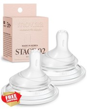 MOYUUM Silicone Nipple Stage 2 Medium Flow 3m Bottles