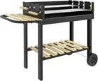 BBQ Charcoal Barbecue Double Grill Large Portable Trolley
