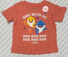 Jumping Beans Baby Shark 9M Rust Short Sleeve Graphic T-Shirt