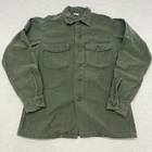 True Vintage 60s Vietnam Era OG 107 Field Shirt Med Sateen 1960s Military Green