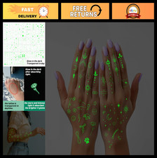 Glow-in-the-Dark Temporary Tattoos for Women - Minimalistic Boho Finger Art Stic
