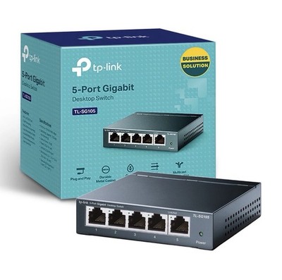 TP-Link TL-SG105 5-Port Gigabit Ethernet Unmanaged Metal Desktop Network Switch