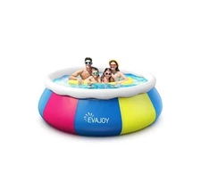 New 10ft x 30" EVAJOY Inflatable Swimming Pool Above Ground Top Ring w/Cover