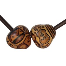 Vintage Gourd Maracas Hand Carved Folk Art Latin instrument Music Lover Gift art