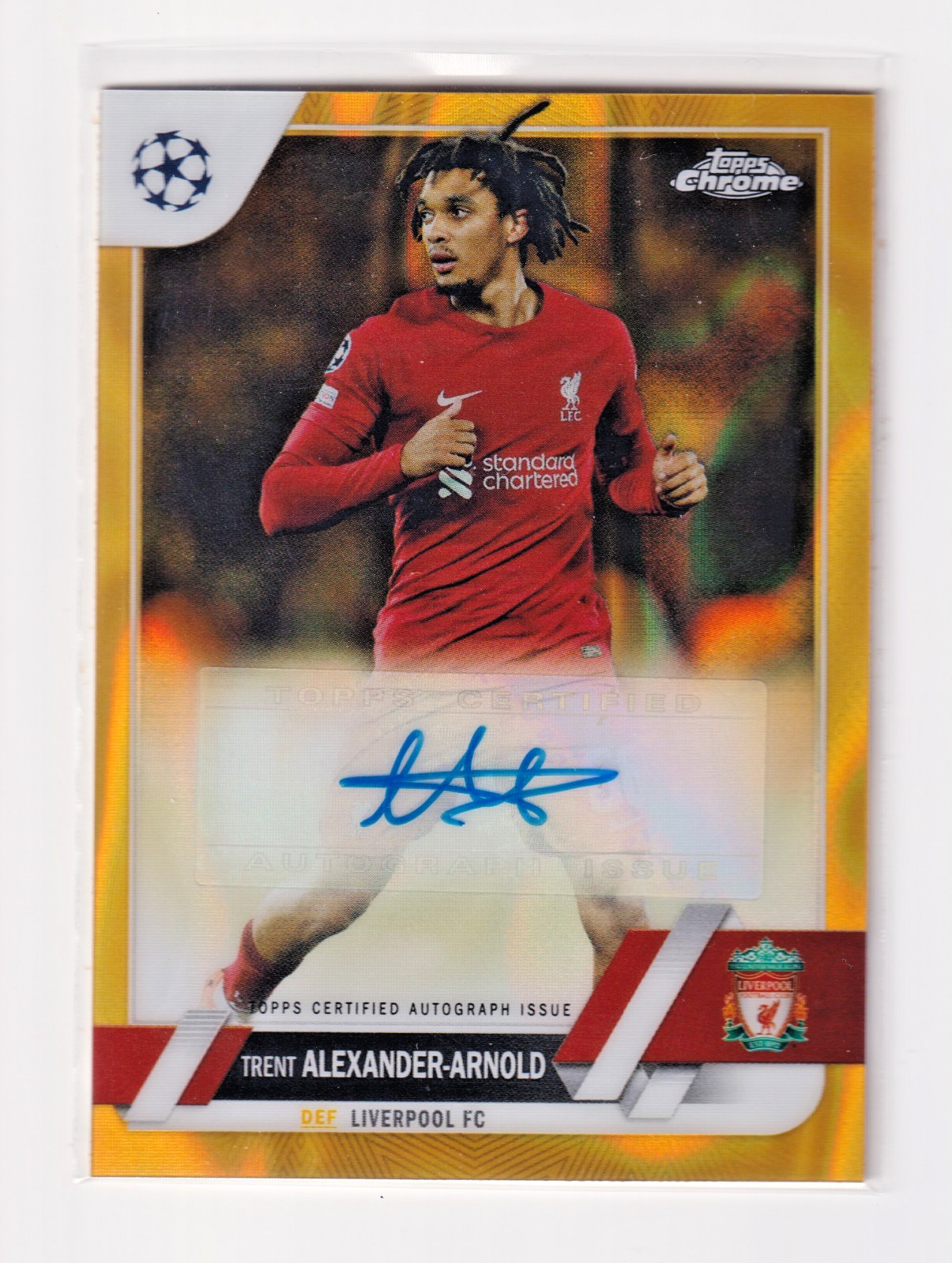 2022-23 Topps Chrome UEFA Trent Alexander Arnold Gold Lava Auto #CA-TA