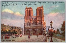 Antique Postcard Notre Dame DE Cathedral Facade Paris, Fr 1900s