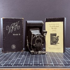 Vintage Vest Pocket Kodak Model B Camera + Original Case & Instruction Booklet