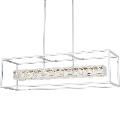 Quoizel PCDZ136 Dazzle 36"W Crystal Linear Chandelier - Chrome - Picture 1 of 12