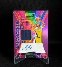 MYLES TURNER 2024-25 SELECT X-FACTOR JERSEY SIGNATURES AUTO PURPLE PRIZM /99