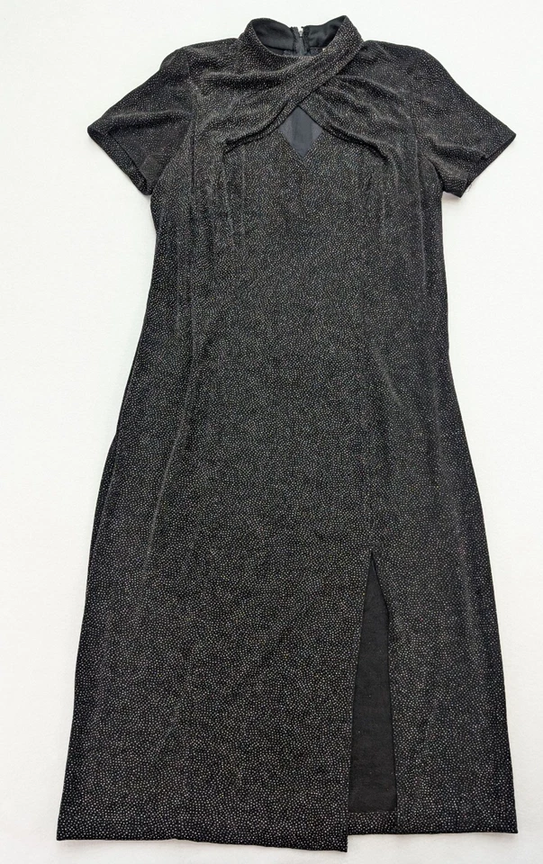 Betsy & Adam Women's Dress Size 18W Black Glitter Sparkle Gothic Whimsigoth 90s - Image 2 of 4