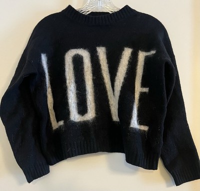 Dondup  LOVE  Big Logo Wool Cashmere Mohair Sweater - Size Large