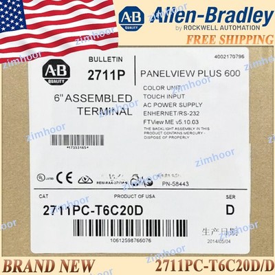 New in Box 2711PC-T6C20D/D PanelView Plus Terminal 2711PCT6C20D serD Free Ship