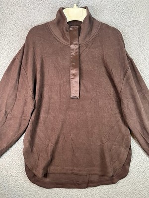Varley Sweater Women s Small Brown Roeder Half Zip Midlayer Pullover Fleece