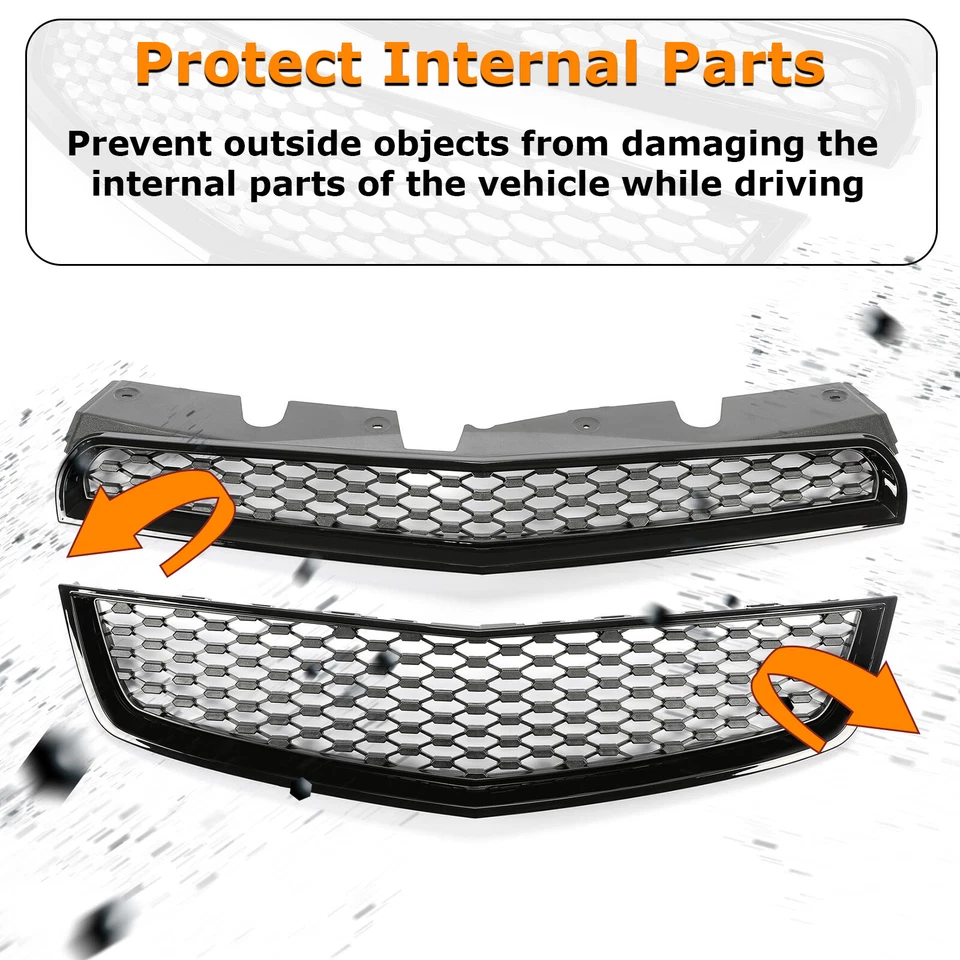 KUAFU Upper & Lower Front Bumper Grille Set of 2 For Chevrolet Equinox 2010-15 Foto 4 de 4