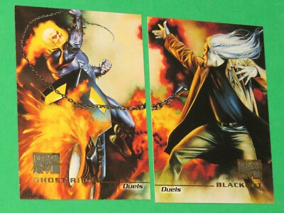 1996 Marvel Masterpieces Duels #76 GHOST RIDER vs #77 BLACKOUT