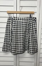 LOFT Houndstooth A-Line Ruffle Lined Skirt Career Business Women s Size 4 NWT