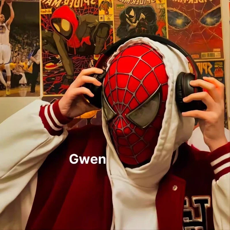 Máscara Marvel Homem-Aranha Tobey Maguire capacete vermelho preto cosplay adereço brinquedo de Halloween - Imagem 2 de 4