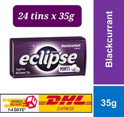 24 tins X Mints Wrigley's Eclipse Blackcurrant Sugarfree Candy Tin Fresh Breath