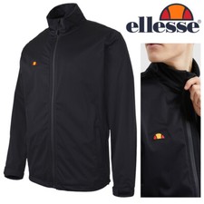 Ellesse Karlia Herren Full Zip wasserdichte Golfjacke schwarz - NEU! 2023