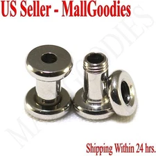 1435 Screw-on / fit Surgical Steel 6G Gauge 4mm Ear Plugs Flesh Tunnels Earlets