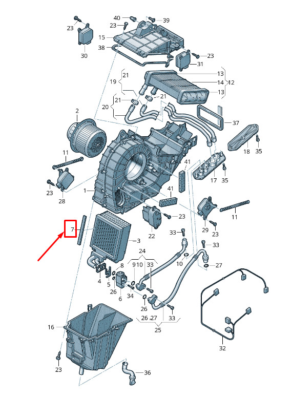 Joint de noyau d'évaporateur de climatisation Audi Q7 4L 7L0820130