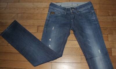 Jean Droit G-Star Femme Taille 36 (W27 L32) – Bleu, 98% Coton 2% élasthanne, Occasion Très Bon état