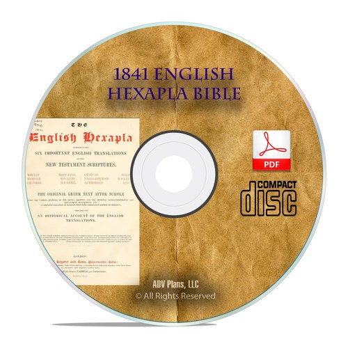 1841 English Hexapla Bible, Samuel Bagster, Christian Scripture Vintage