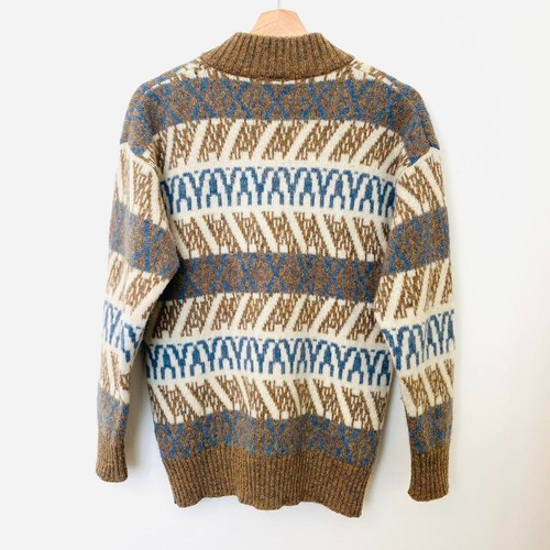 Vintage St Michael cardigan women's 12 medium abstract pattern pure new wool - Picture 7 of 9