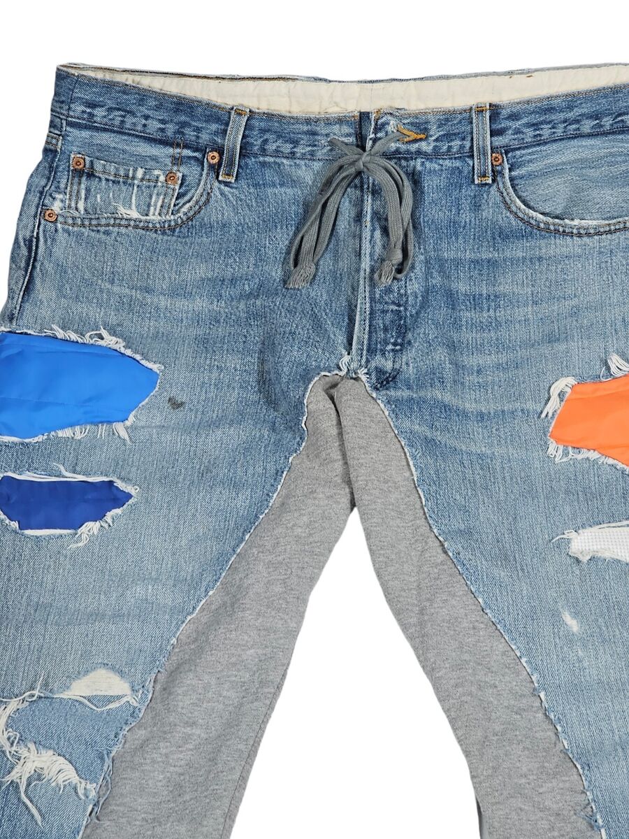Greg lauren 5050 Denim / Terry Nylon Jogger Size 4 Jeans Greg lauren 5050 Denim / Terry Nylon Jogger Size 4 Jeans
