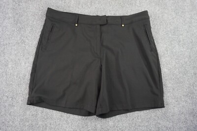 Lady Hagen Shorts Womens Black Size 16 Golf Chino Flat Front Pockets