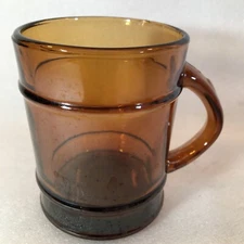 Anchor Hocking Fire King Amber Glass Barrel Mug