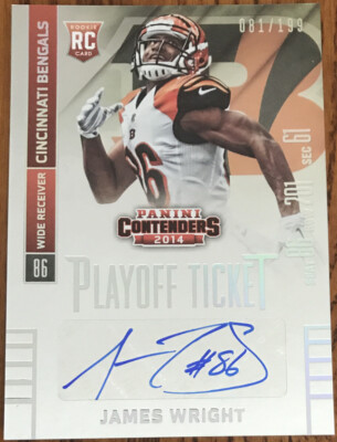 2014 Panini Contenders Playoff Ticket Autograph James Wright #194A # d 081/199