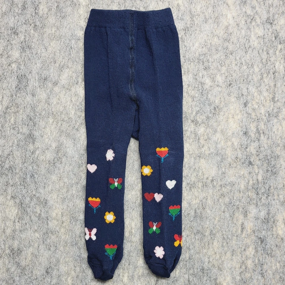 Medias con pies Hanna Andersson bebé niña 60 cm 3-6 meses azul marino estampado Foto 2 de 4