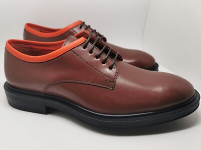 Paul Smith Herrenschuhe ''Rutford'' in Hellbraun mit Orange Topline Leder UK 7 (neu im Karton)