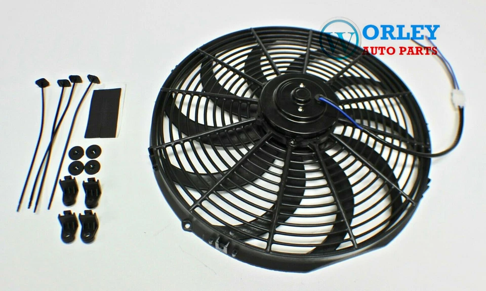 Universal Two 10 inch 12V volt Electric Cooling Fan Thermo Fan + Mounting kits - image 4 of 4