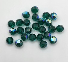 Swarovski Crystal Emerald AB Round 5000 Beads; 4mm 24 , 6mm 12 , 7mm 12 