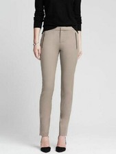Banana Republic Grey Zip Slim Work Travel Casual Pant 214455 NWT 2 Petite 2P