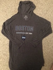 Women's Thin Shirt with Hood Gray Boston Samual Adams Established 1984 Sportiqe