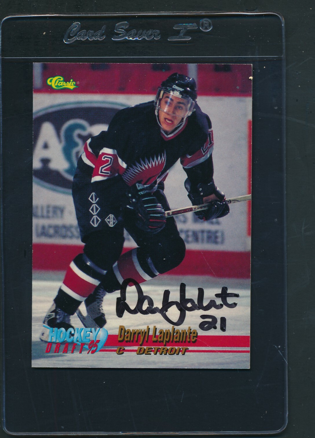 1995/96 Classic #49 Darryl Laplante Detroit Signed Auto *D6947